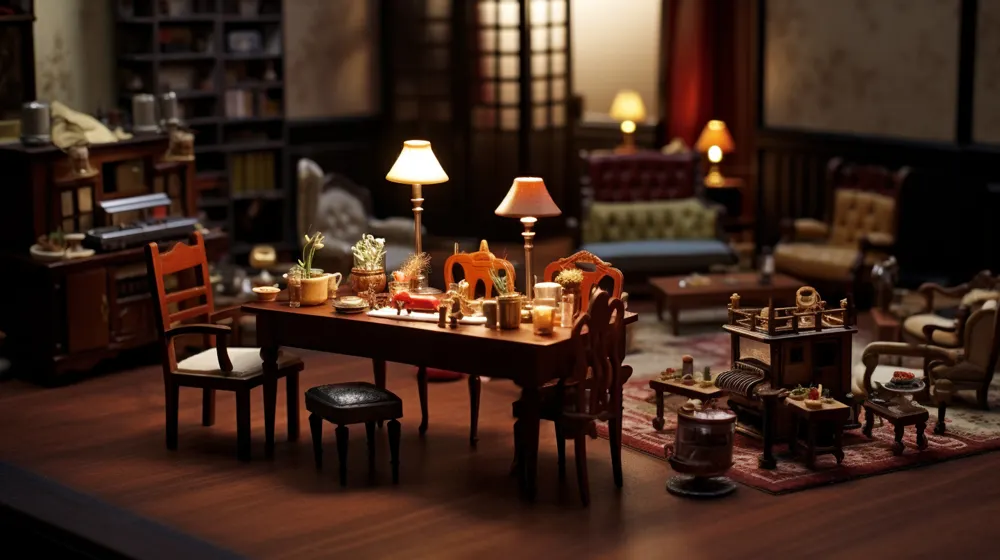 Habitación de casa pequeña en miniatura